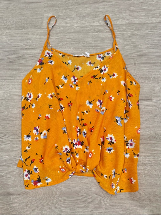 Tops - Floral Twist-Front Cami Tank Top